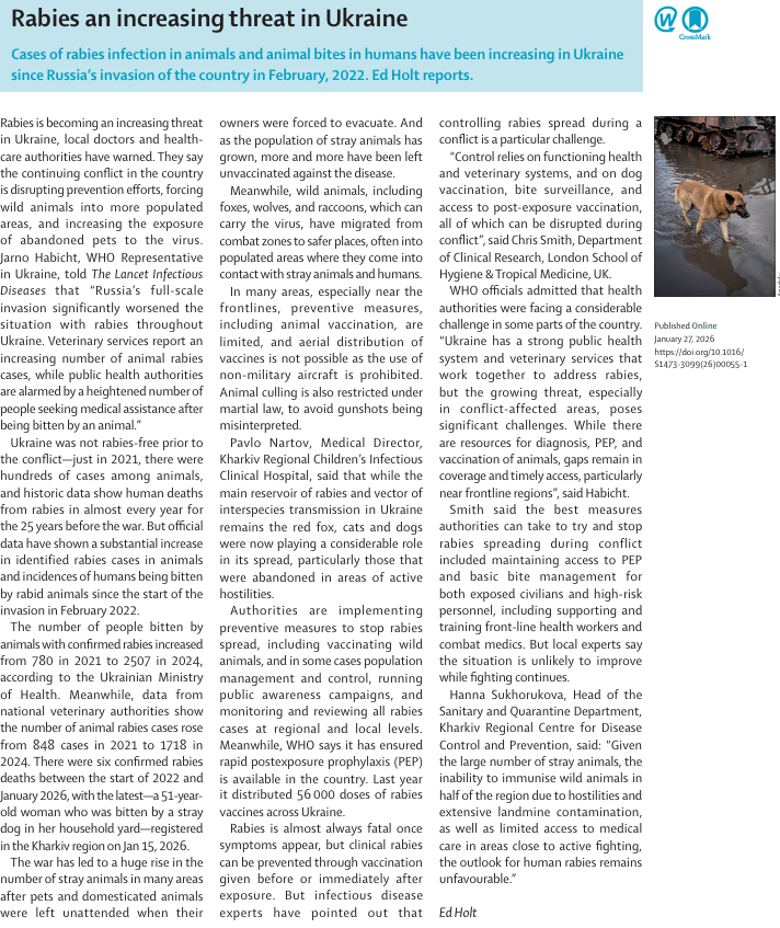 joseramosvivas's tweet image. ⚠️ Alerta Sanitaria: #virus de La Rabia en Ucrania 🇺🇦
La guerra no solo destruye infraestructuras, también desata amenazas invisibles. Alarmante aumento de casos de Rabia tras la invasión rusa. @SEMicrobiologia @SEinmunologia @ocvespana 
📉 Las cifras del riesgo:
Mascotas