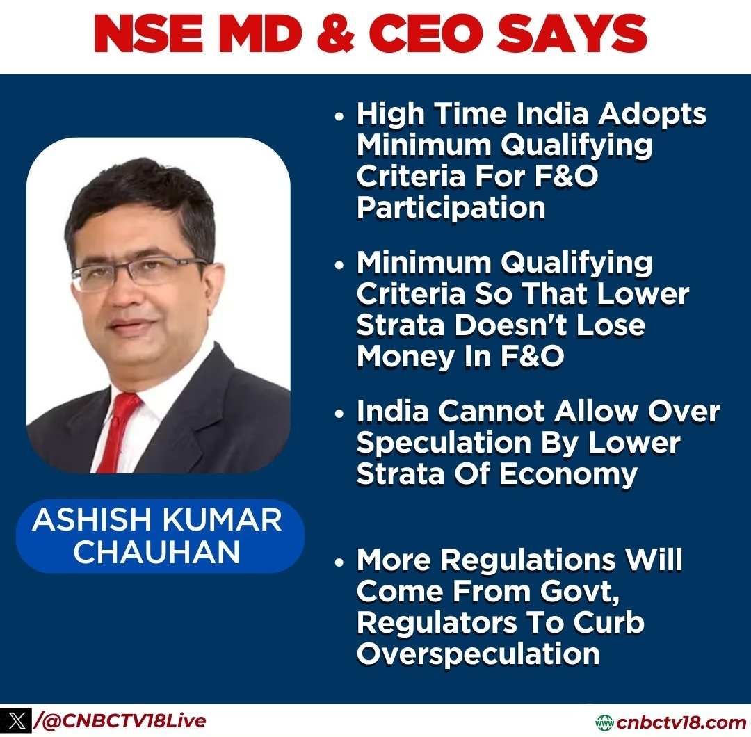 Retail traders losing money in F&amp;O is a national emergency. They should introduce an entrance exam for F&amp;O trading.

Meanwhile losing money in penny stocks, small cap pump and dumps, pre launch real estate projects, cryptos, grey market IPOs is character building.