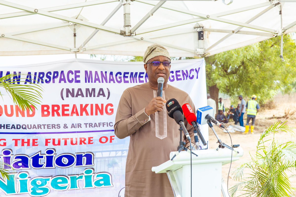 fkeyamo's tweet photo. Yesterday in Abuja, I flagged off the construction of a new Corporate Headquarters and Air Traffic Management (ATM) Centre for the Nigerian Airspace Management Agency (NAMA) in Abuja.

The site is at the Nnamdi Azikiwe International Airport, Abuja and the new complex will integrate executive management functions with a state-of-the-art Air Traffic Management Centre, thereby enhancing operational efficiency, safety oversight and immediate responsiveness.