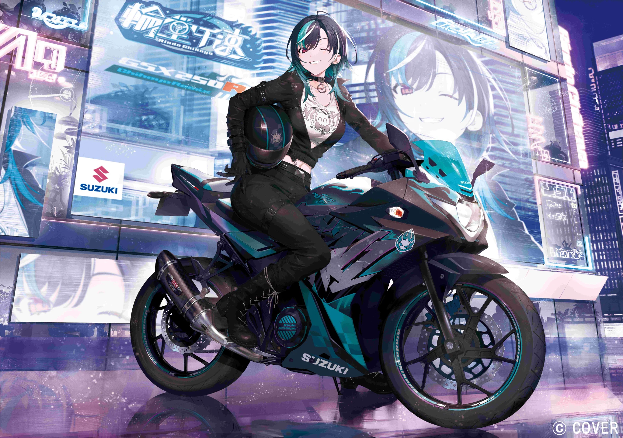 スズキがVTuber輪堂千速とコラボした世界唯一の特別バイクを発表