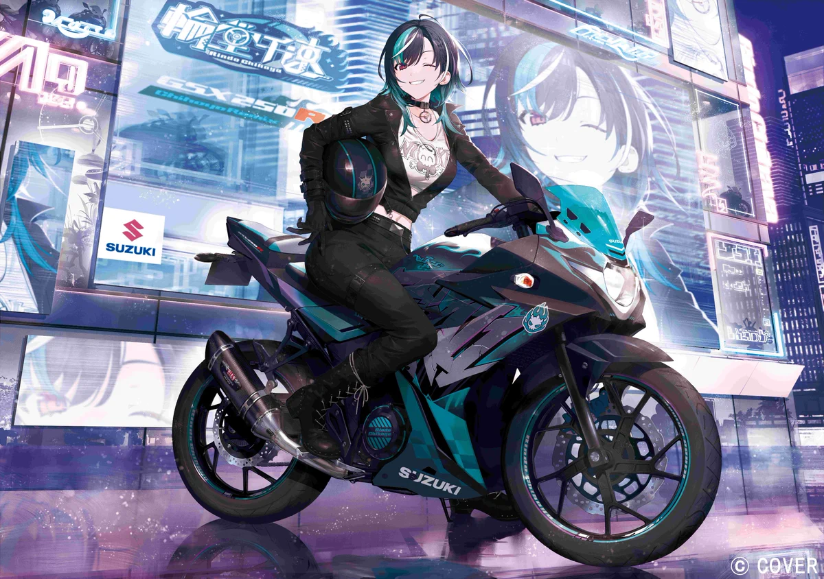 スズキがVTuber輪堂千速とコラボした世界唯一の特別バイクを発表