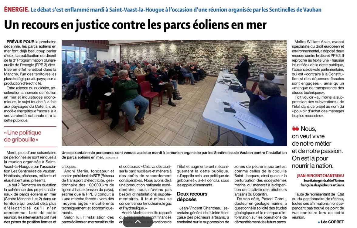 AlexandreJardin's tweet image. @LaPresseManche #SentinellesDeVauban et alliés #gueux !
Le #cotentin se lève.
FIERTÉ de voir que la #PPE3 SERA COMBATTUE mètre carré par mètre carré sur le territoire.
Un décret  évitant le vote de l’Assemblée nationale pour saccager notre territoire et plumer le Citoyen n’a pas