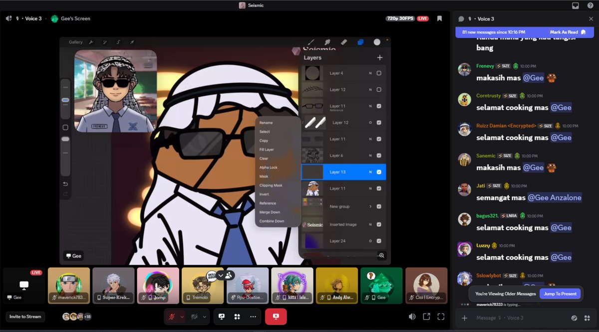 Feeling super lucky to have my pfp created live at the karaoke event by our incredibly talented artist <a href="/gengcalledmeGee/">Gee (❖,❖)</a> at <a href="/SeismicSys/">Seismic</a> <a href="/SeismicsysIDN/">SeismicIndonesia🇮🇩</a> karaoke event! 🤩

also big thanks to <a href="/0xTremolo/">Tremolo</a>, <a href="/0xjamp/">Jamp</a>, <a href="/0xKreko/">𝕂𝕣𝕖𝕜𝕠 (❖,❖)</a> for being awesome host

GMIC! 🤎