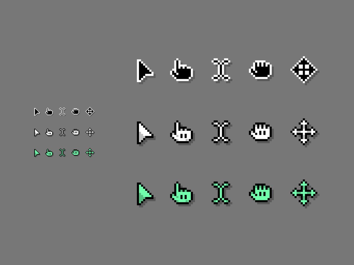 halfmage's tweet photo. #pixelart cursors swag pack on the way
~~~
soon on https://t.co/PqjxWHmOZL https://t.co/Aty7sJF6rF