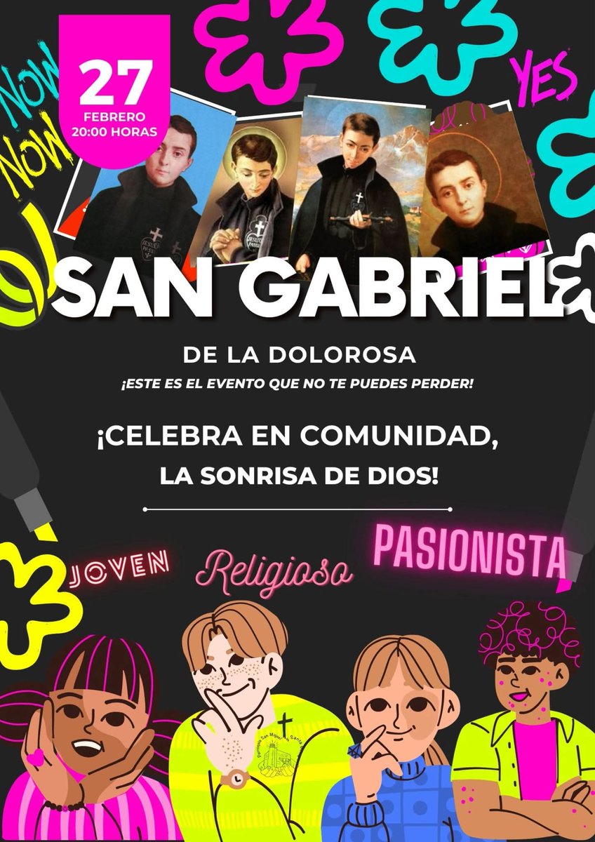 Pasio_Santander's tweet photo. 😄 Hoy celebramos a San Gabriel de la Dolorosa 

🕗 A las 20:00 esperamos en la parroquia

⛪️ El padre Carlos Cano nos habló de él en #Confirmación

#Pasionistas #Santander #Cantabria #PastoralJuvenil https://t.co/T2Sy0pirBt