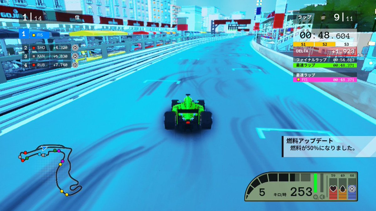 MotorRacing_JPN's tweet photo. 雨が降っていないレースなのにまるで海の中を走っているような画像になる。
こんなコンディションばかりの不具合?画像の中で、ゲームをしている。
不具合であれば、次のパッチの時に直してほしいなぁ…。
#ニンテンドースイッチ
#FormulaLegends
#3DClouds https://t.co/Rk74evQkO6