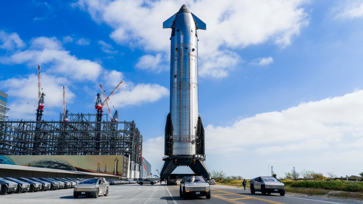 STARSHIP V3 – THE BIGGEST UPGRADE YET  
has left the build site for prelaunch testing. Flight 12 is about to change everything

Here’s what’s new:  
- Raptor 3 engines: 51% more thrust, lighter, simpler design (33 on booster, 6 on Ship)  
- Full stack ~1.5 m taller for hundreds