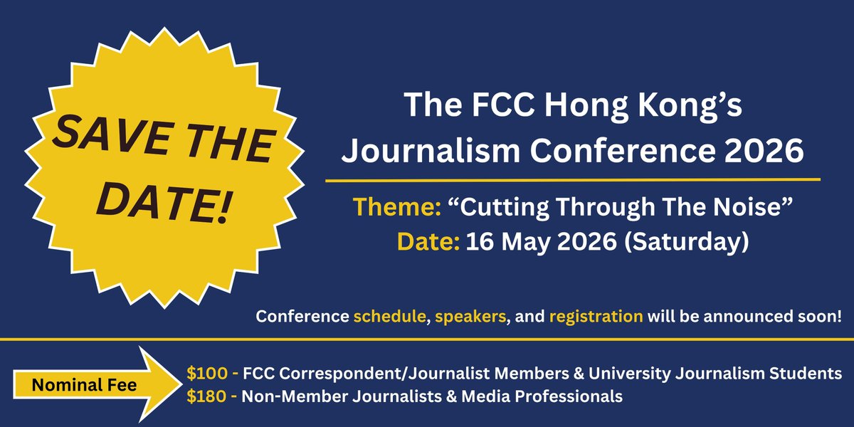The Foreign Correspondents’ Club, Hong Kong tweet media