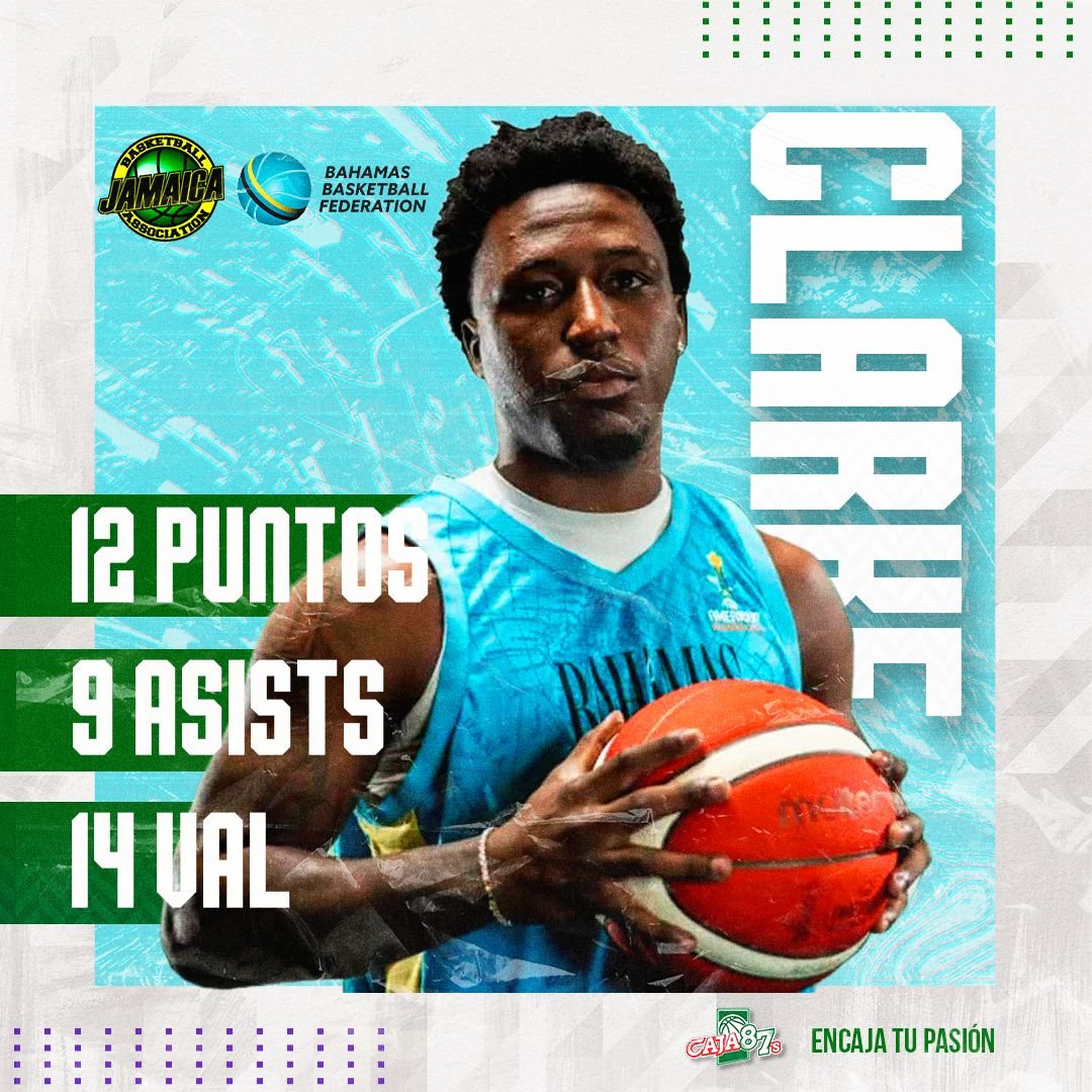 🇧🇸🏀 ¡Buen partido de Garvin Clarke y victoria de Bahamas!

La selección bahameña venció a Jamaica con una actuación redonda del jugador cajista: 12 puntos y 9 asistencias para 14 de valoración.

La próxima parada, ante Puerto Rico 🇵🇷
