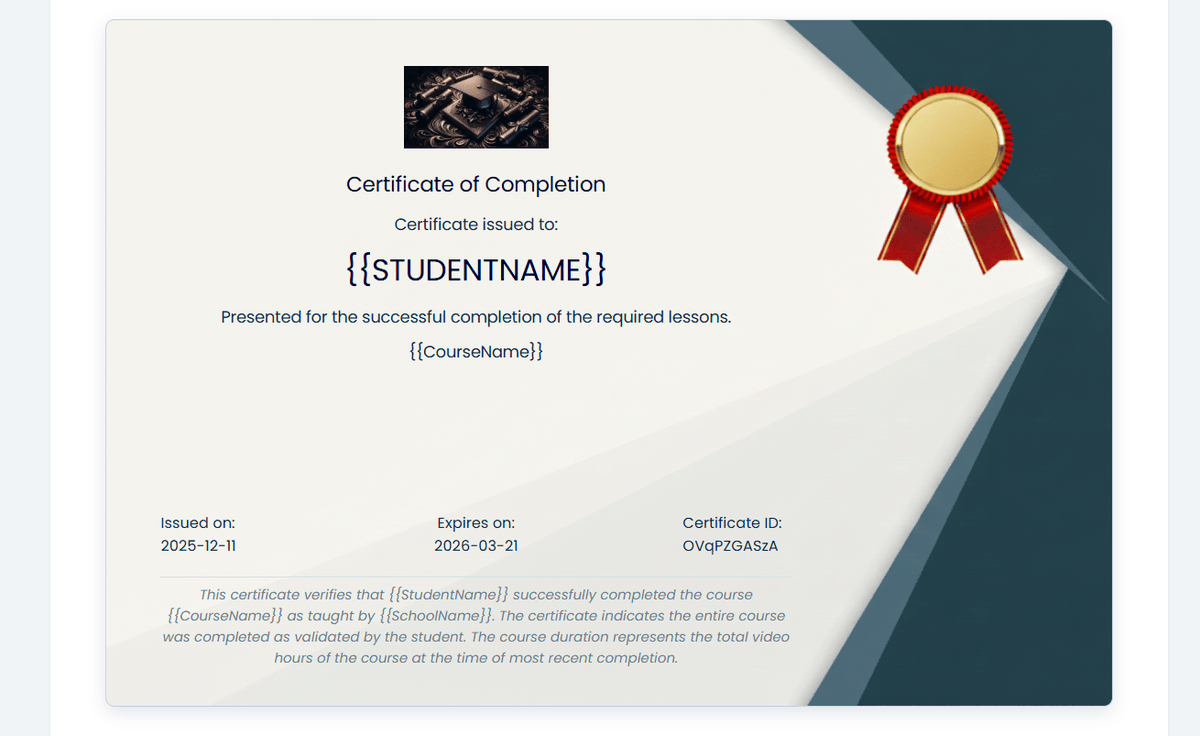 och_platform's tweet photo. Course creators 👇

Completion Certificates just got an upgrade 🎉
✔️ More templates
✔️ Customize the design
✔️ Add custom student fields
Need to add something like a Registered Nurse ID? Collect it at enrollment, and it will appear automatically on the certificate.
Try it out 🚀 https://t.co/QxKCWTcU29