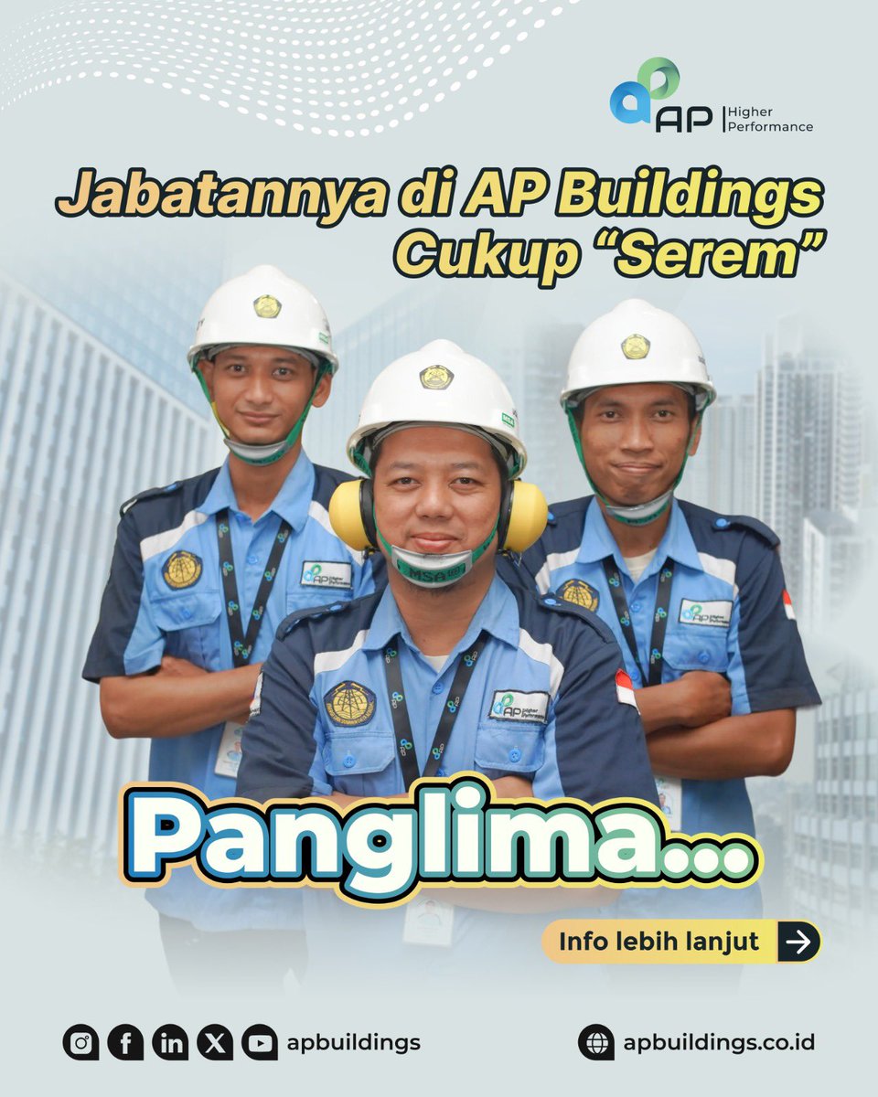 apbuildings's tweet image. Yang mana nih panglima jagoannya #APFriends?

#APBuildings #HigherPerformance #Panglima #Jabatan #Jobdesk