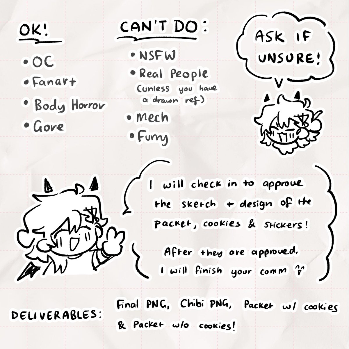 trying out a new cm option weeee!! 4 slots available e e eee e pls read the TOS below and dm me if ur interested or if u have any questions🫶🫶