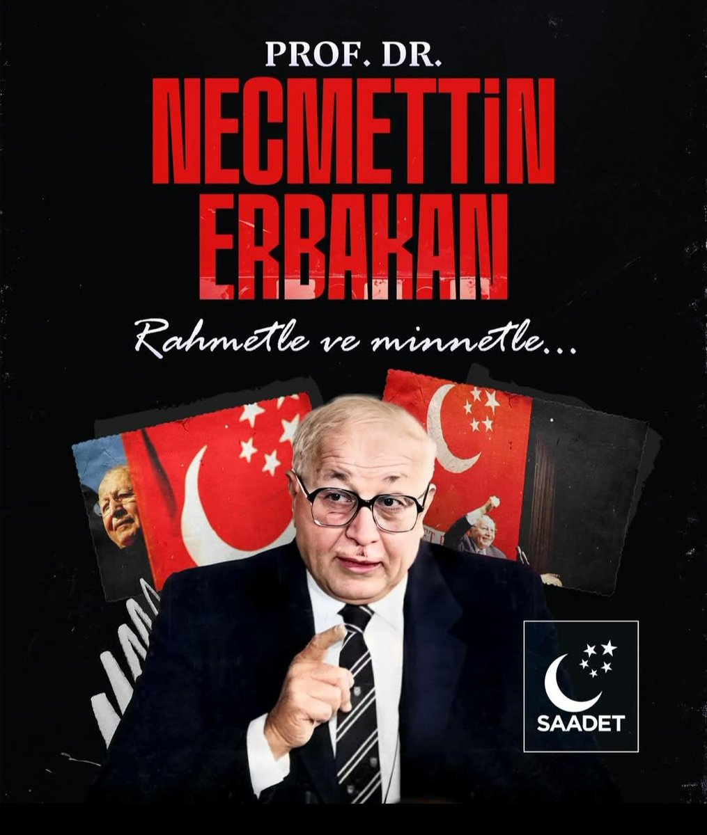 Saadet Partisi Silivri İlçe Teşkilatı olarak, Ömrünü aziz milletimizin istikbali ve mazlumların sesi olmak için vakfeden, bizlere onurlu bir mücadele mirası bırakan merhum Genel Başkanımız Prof. Dr. Necmettin Erbakan Hocamızı vefatının 15. yılında rahmet ve hürmetle anıyoruz.