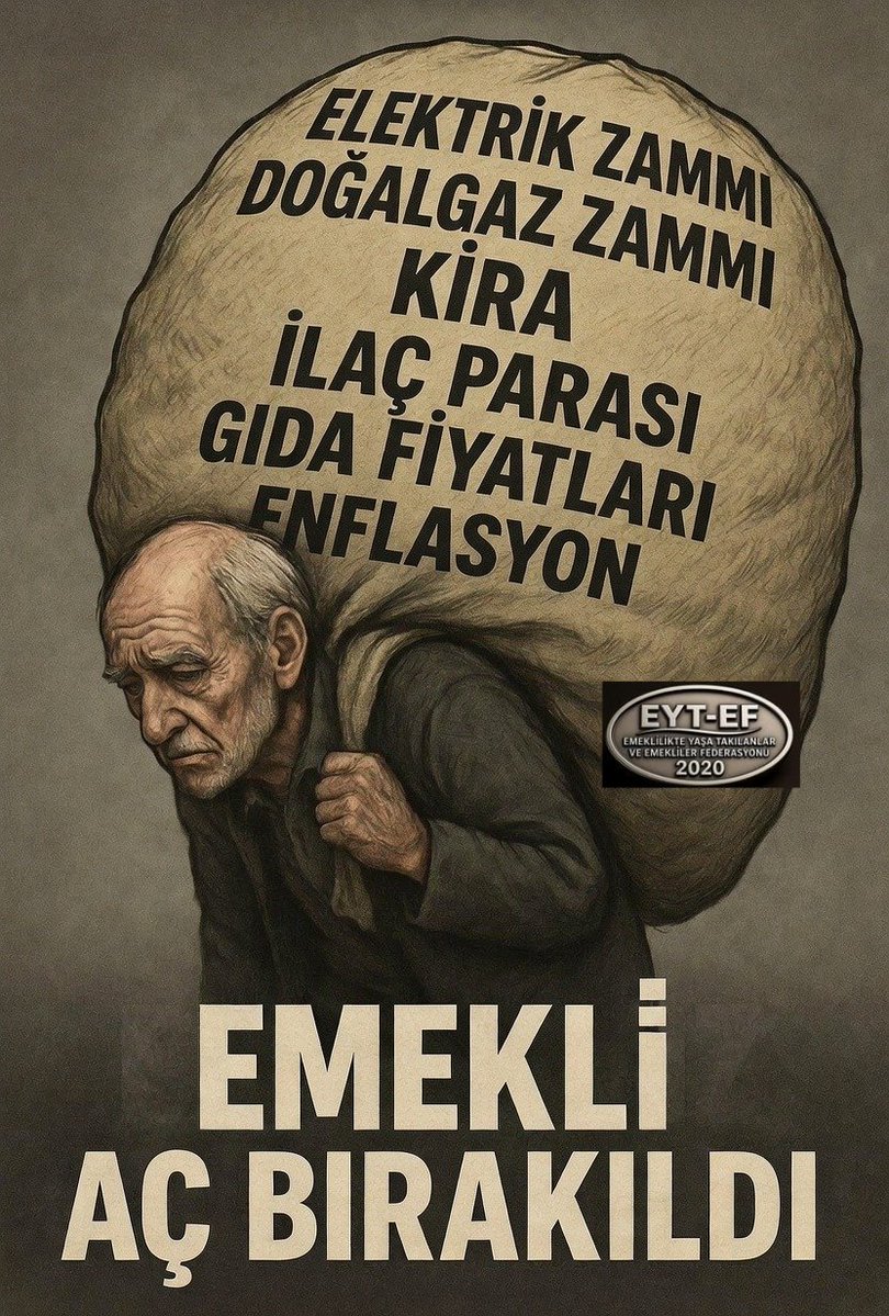 Emekli aç bırakıldı, bu bir skandaldır.
Bir maaşla hayat kurulamıyor.
İtibar nutukla değil, adaletle olur.
Adalet istiyoruz.
<a href="/RTErdogan/">Recep Tayyip Erdoğan</a> <a href="/dbdevletbahceli/">Devlet Bahçeli</a>
<a href="/_cevdetyilmaz/">Cevdet Yılmaz</a> <a href="/avabdullahguler/">Abdullah Güler</a>
<a href="/isikhanvedat/">Prof. Dr. Vedat Işıkhan</a> <a href="/memetsimsek/">Mehmet Simsek</a>
#EmekliAçBırakıldı
#5000KısmiYarıYoldaBırakıldı