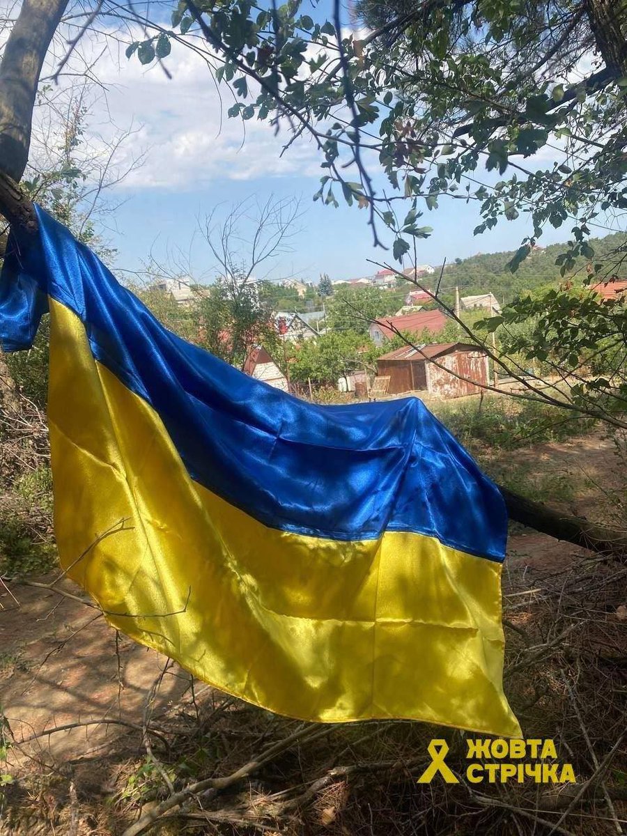 These flags are just a small part of those our activists put in Crimea since the full fledge war started but they are in support of those who have been redisting occupation since February 2014