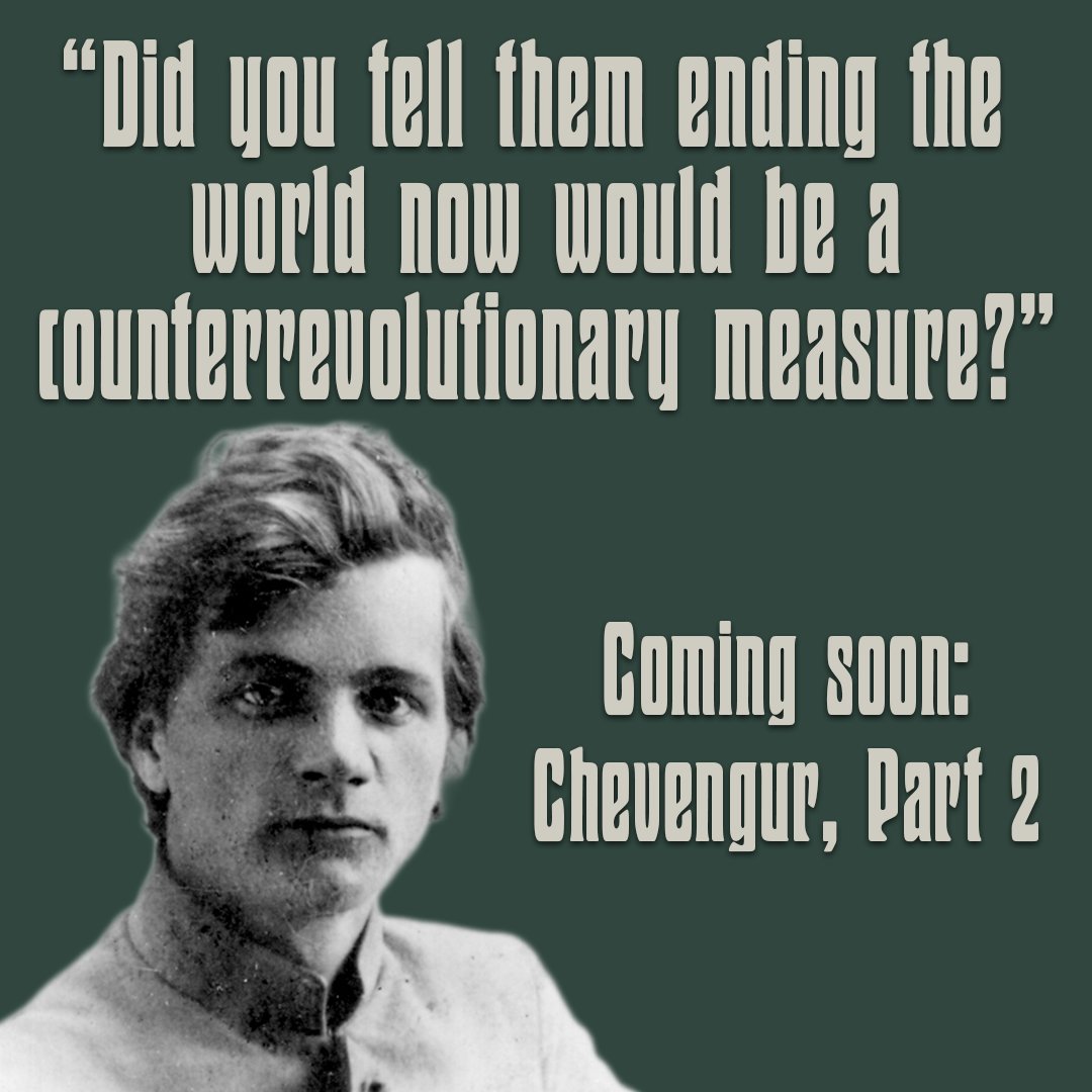 slaviclitpod's tweet photo. Chevengur, part 2, coming soon to a theater near you...

When I was editing this episode, I realize it felt a little half-baked and didn't want to do Andrei Platonov that disservice. We're going to take another crack at it and bring you something better next Friday. https://t.co/eDT2yz9iKu