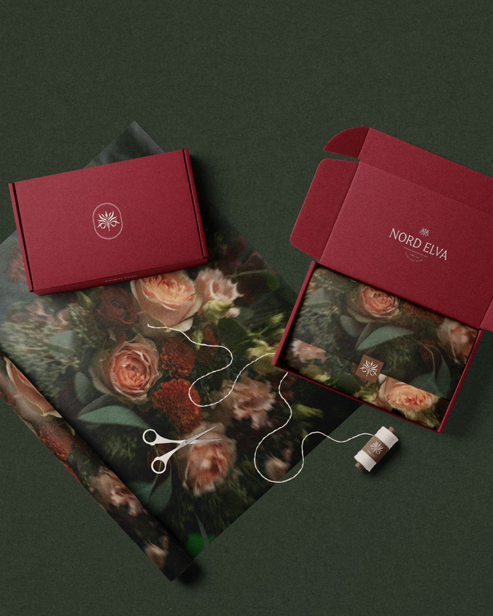 BundlDesigns's tweet photo. Nord Elva is a luxury floral boutique inspired by old European flower shops. 🌹

Romantic florals meet an abstract botanical logo and an earthy palette of berry, sage, chestnut, and evergreen creating a warm, nostalgic identity for high end floral branding. https://t.co/NwngVtHJLK