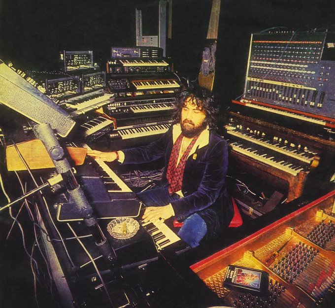 Vangelis composing for BLADE RUNNER, 1981.