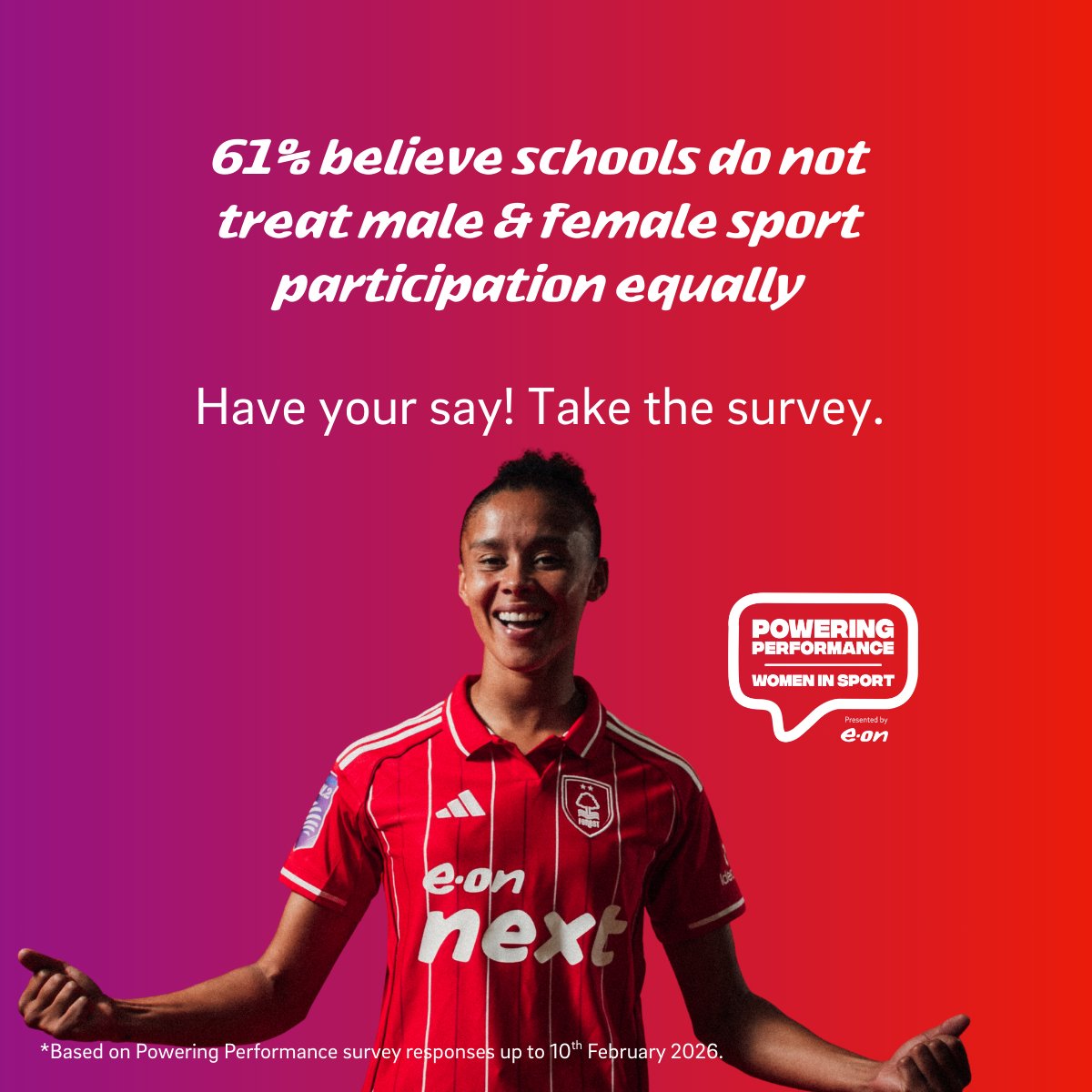 eonenergyuk's tweet photo. With our partners @NFFCWomen, we’re committed to creating equal opportunities in sport and showcasing incredible talent like @chantellebh.
Your voice matters. Help shape the future of sport.
👉 Take the Women in Sport 2025 survey: https://t.co/RGbRCLDXXA
#WomenInSport #EONNext https://t.co/7qX9gdXTho