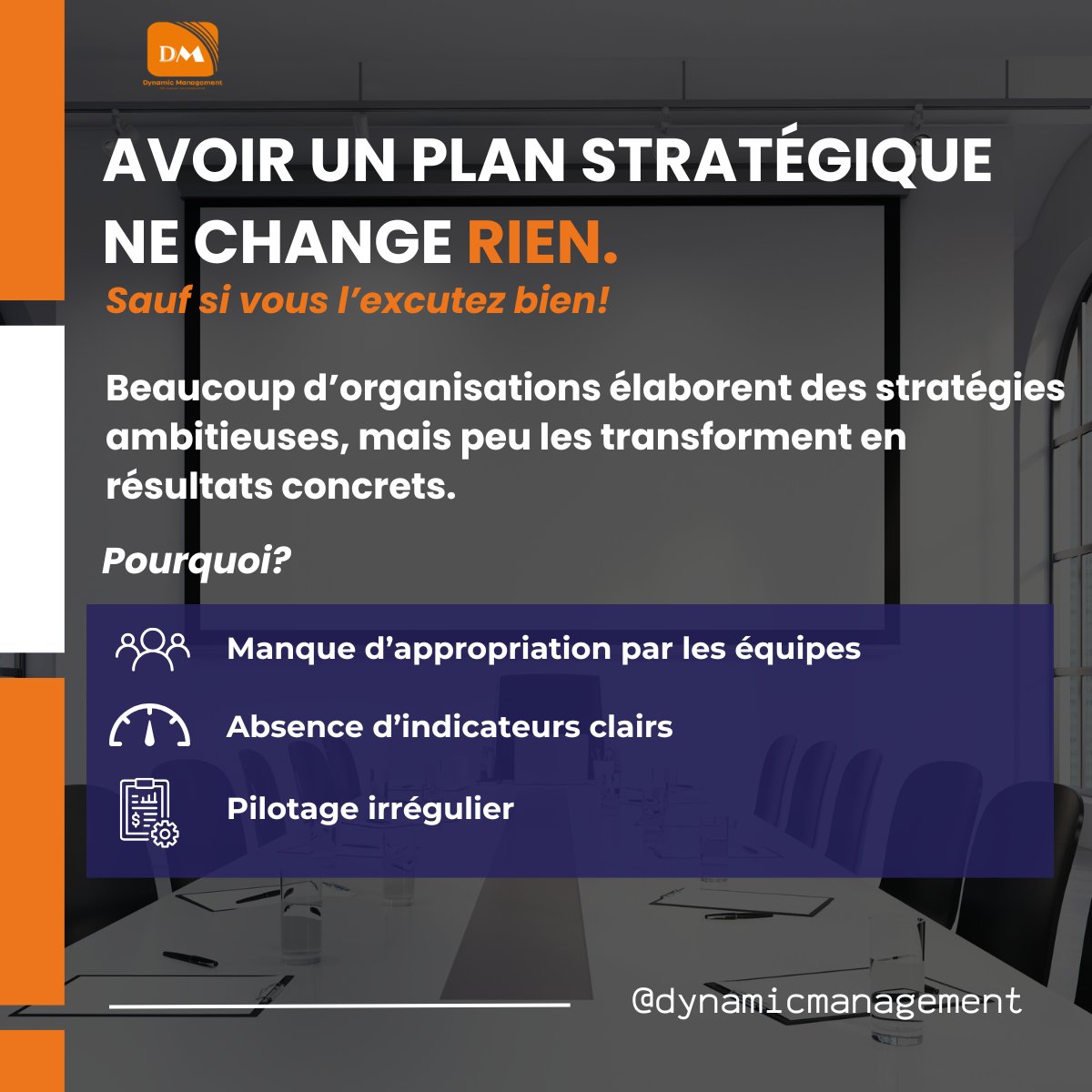 DM_Cameroun's tweet photo. Un plan stratégique ne suffit pas.
Ce qui fait la différence ?
L’exécution.

Sans pilotage, indicateurs et leadership engagé, la stratégie reste théorique.

#Management #Stratégie #Leadership https://t.co/z2TFrZlkPb