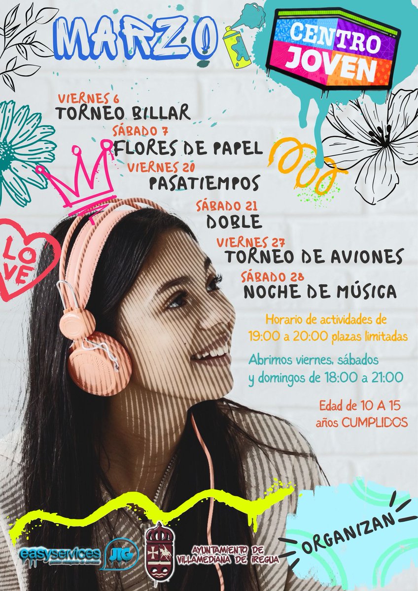 JIGEasyServices's tweet photo. #JIGCultura El juego creativo florece este marzo en La Rioja.

En la Ludoteca y Centro Joven de Villamediana, los, niños y jóvenes celebrarán la primavera con flores de papel, diademas de aviones y noches musicales. https://t.co/E2maW5R7oJ