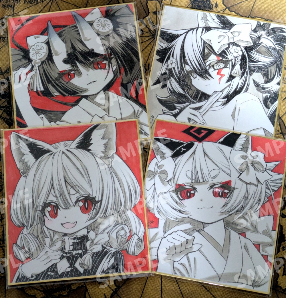 ミニ色紙＆48mm原画キーホルダー プレビュー公開しました 22：00より