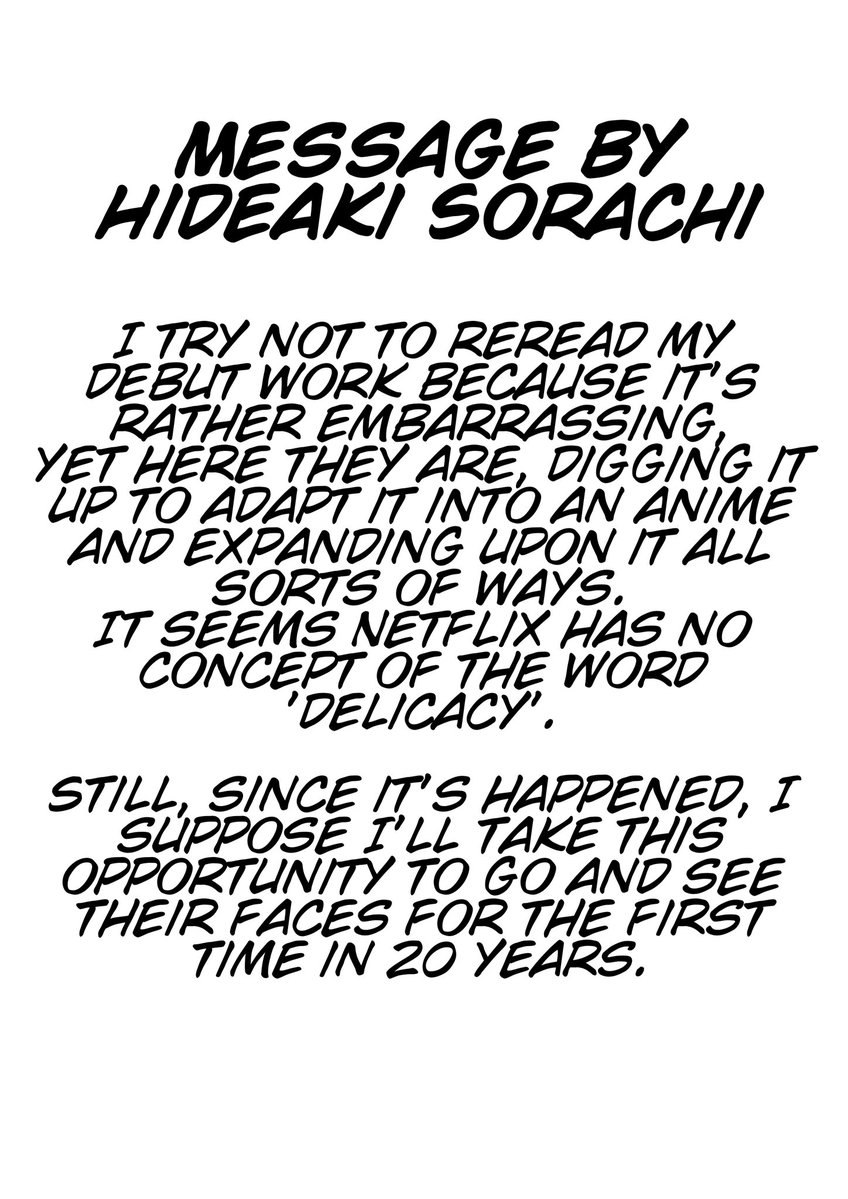 Message by Hideaki Sorachi regarding the anime adaptation of Dandelion. #だんでらいおん #Dandelion