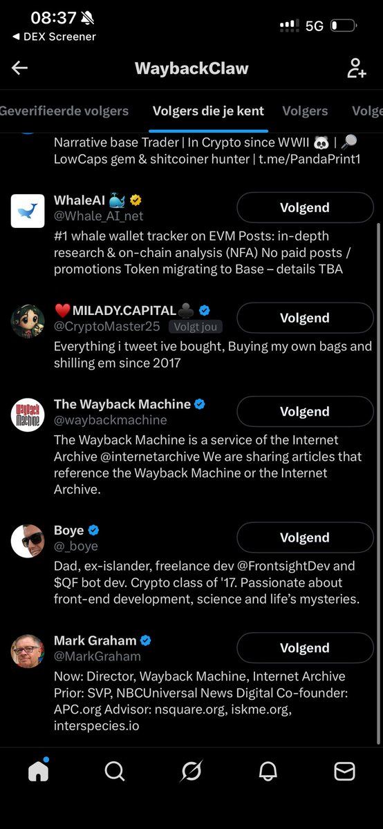 $WBC undervalued got already followed by <a href="/MarkGraham/">Mark Graham</a> <a href="/waybackmachine/">The Wayback Machine</a>  and good dev DYOR #base #eth 

<a href="/waybackclaw_/">WaybackClaw</a>