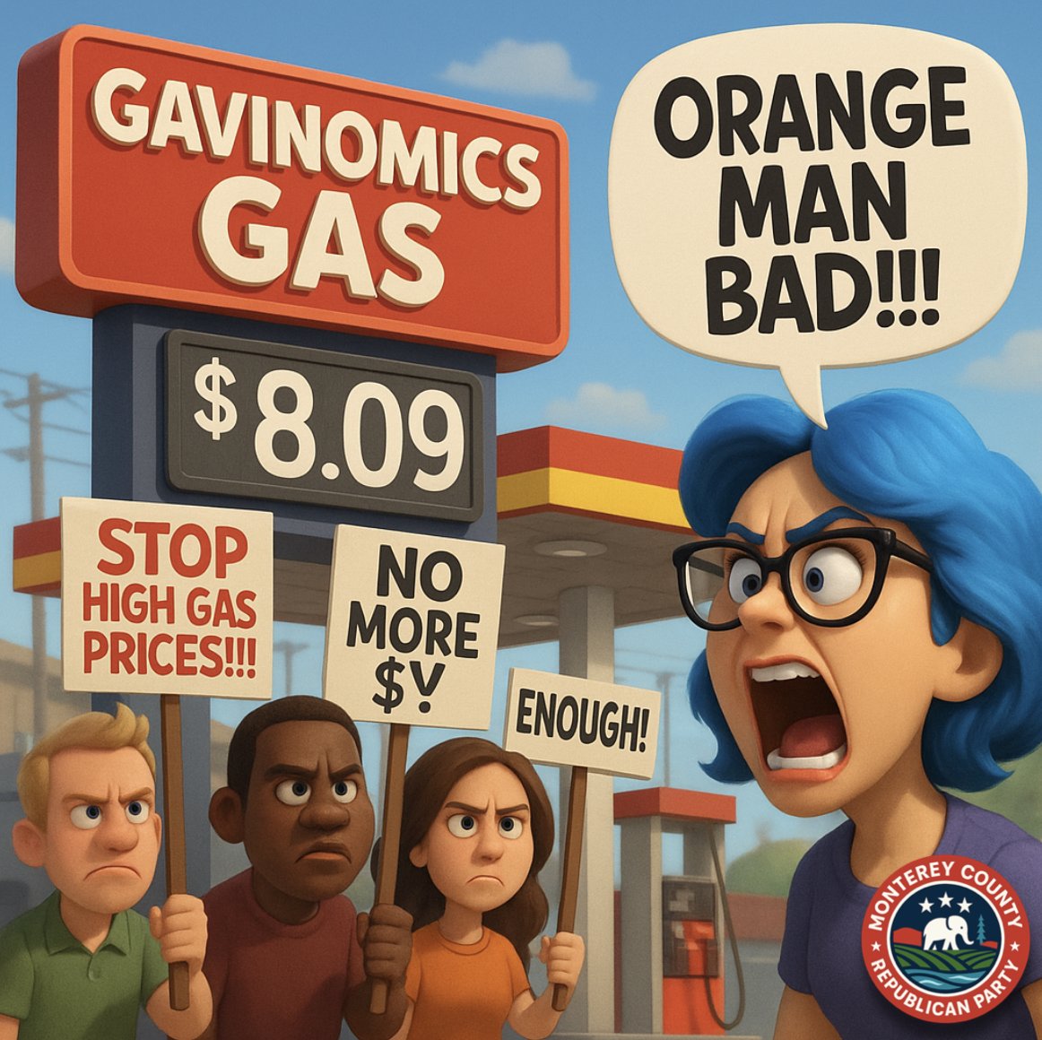 <a href="/CAgovernor/">Governor Gavin Newsom</a> Tell us more about California gasoline prices, Clown.