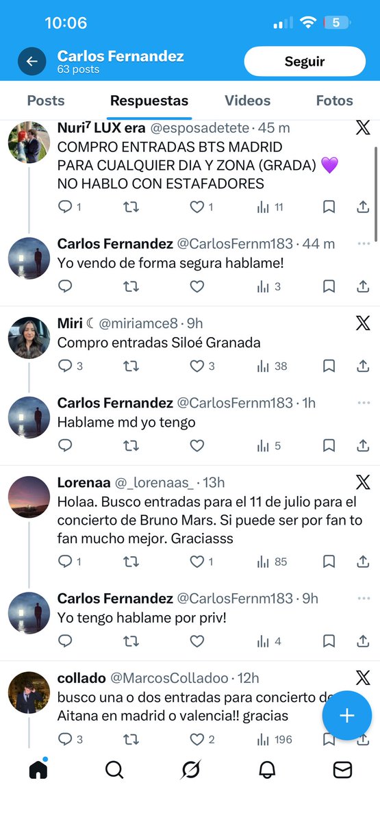 Cuentas estafa entradas tweet media