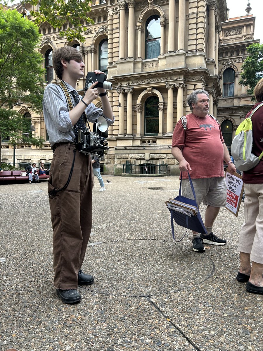 Another rally at Town Hall - this time to protest against the proposed banning of slogans. Long live the intifada.
As usual, the police were there just in case an always peaceful protest might need some policing.
And a lovely varied crowd looks on.