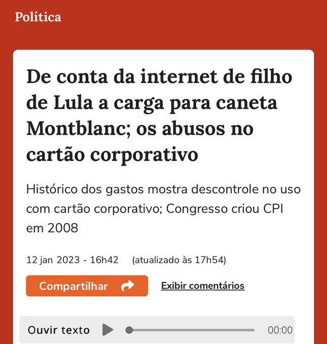 Você confia num cara que usa cartão para comprar isso?
Esse é aquele que os Petista defendem.