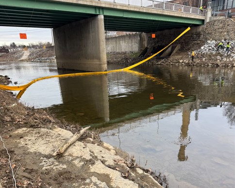 YCOEM's tweet photo. From the onset of the fire at J&amp;K Salvage on Wednesday -- and continuing through Friday, Feb. 27, 2026 -- the York County Hazmat Team, along with its partners, have been executing a contaminants mitigation plan in Codorus Creek. Full release: https://t.co/ETtNsxxL2K https://t.co/iFY1yrlNkf