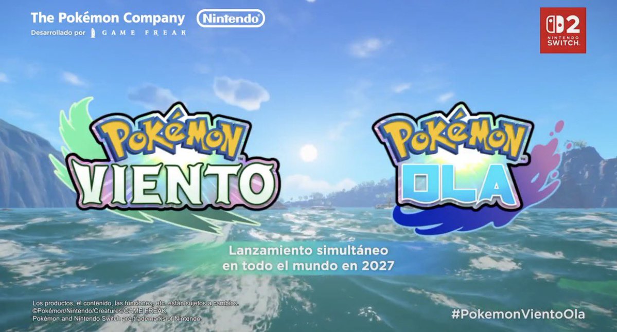 Nombres de los juegos en español:

🇪🇸 ES: Pokémon Viento y Pokémon Oleaje 
🇪🇸 MX: Pokémon Viento y Pokémon Ola
