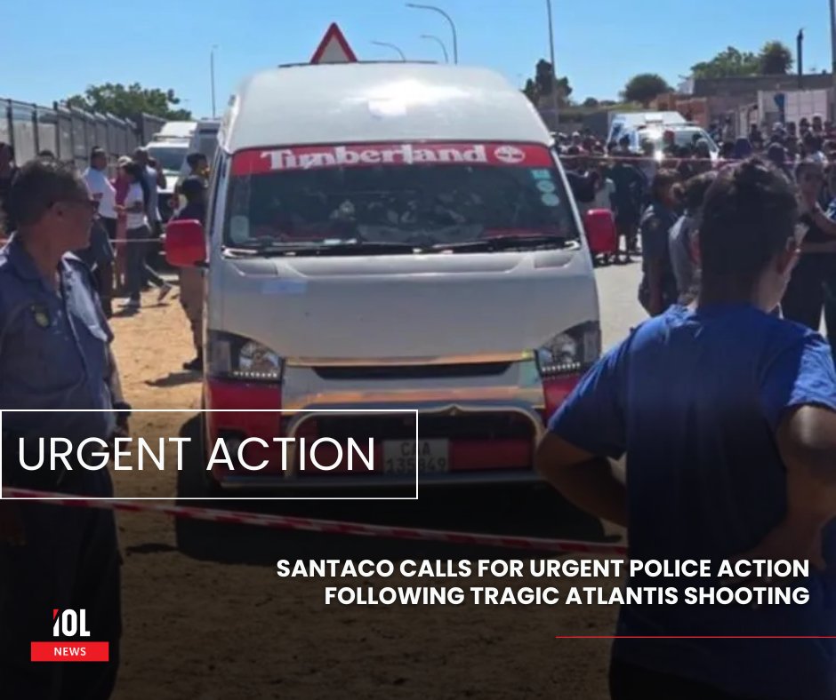 IOL's tweet image. Tragedy hits Atlantis as a Grade 8 learner and local businessman lose their lives in a taxi-related shooting outside a school. Santaco urges urgent police action while Cape Town offers R100,000 for info. How can communities stay safe amid rising taxi violence?
#Atlantis #Santaco