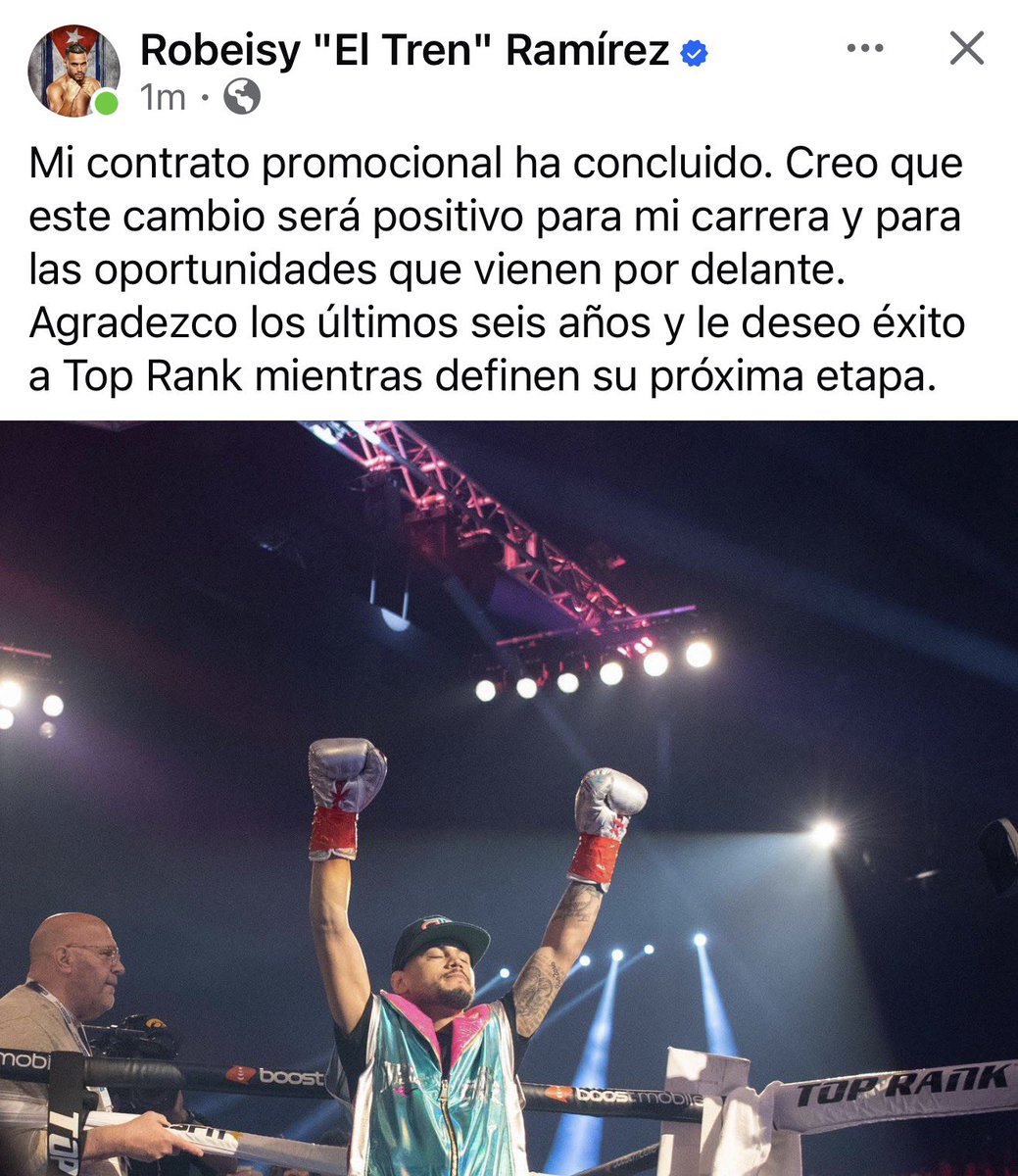 boxeocubanocom's tweet photo. El boxeador cubano #RobeisyRamirez anuncia esta noticia de último minuto en sus redes sociales. #Boxeocubano #NuevaGeneracion https://t.co/EkKwND666v