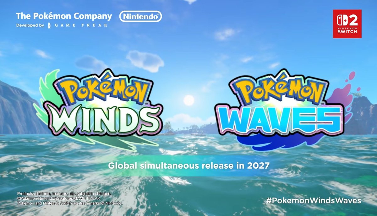 AAAHHHHH SI SALIÓ, SI SALIÓ EL WINDS AND WAVES EN EL #PokemonPresents Y SE VE PRECIOSOOOOO 😭😭😭

Ojalá no tenga problemas de bajones de FPS y todo vaya bien, porque solo con verlo me encantó. Ahí sí que me compro la Switch 2, HAZ BIEN TU TRABAJO GAMEFREAK 🥹