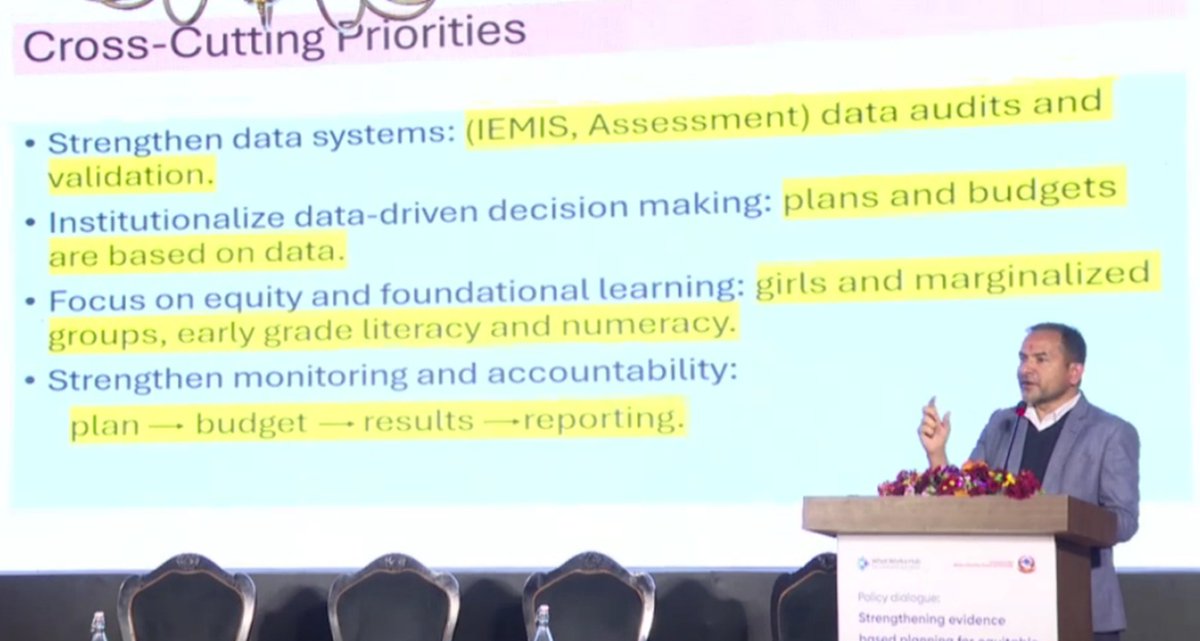 GEEAP_'s tweet image. At the Policy Dialogue on evidence-based planning in Nepal, Shanker Adhikari (@MoEST_Nepal) stressed stronger data systems, evidence-informed budgets, a focus on equity &amp;amp; foundational learning, and better coordination across all levels of government.

#GEEAP #Education #Evidence