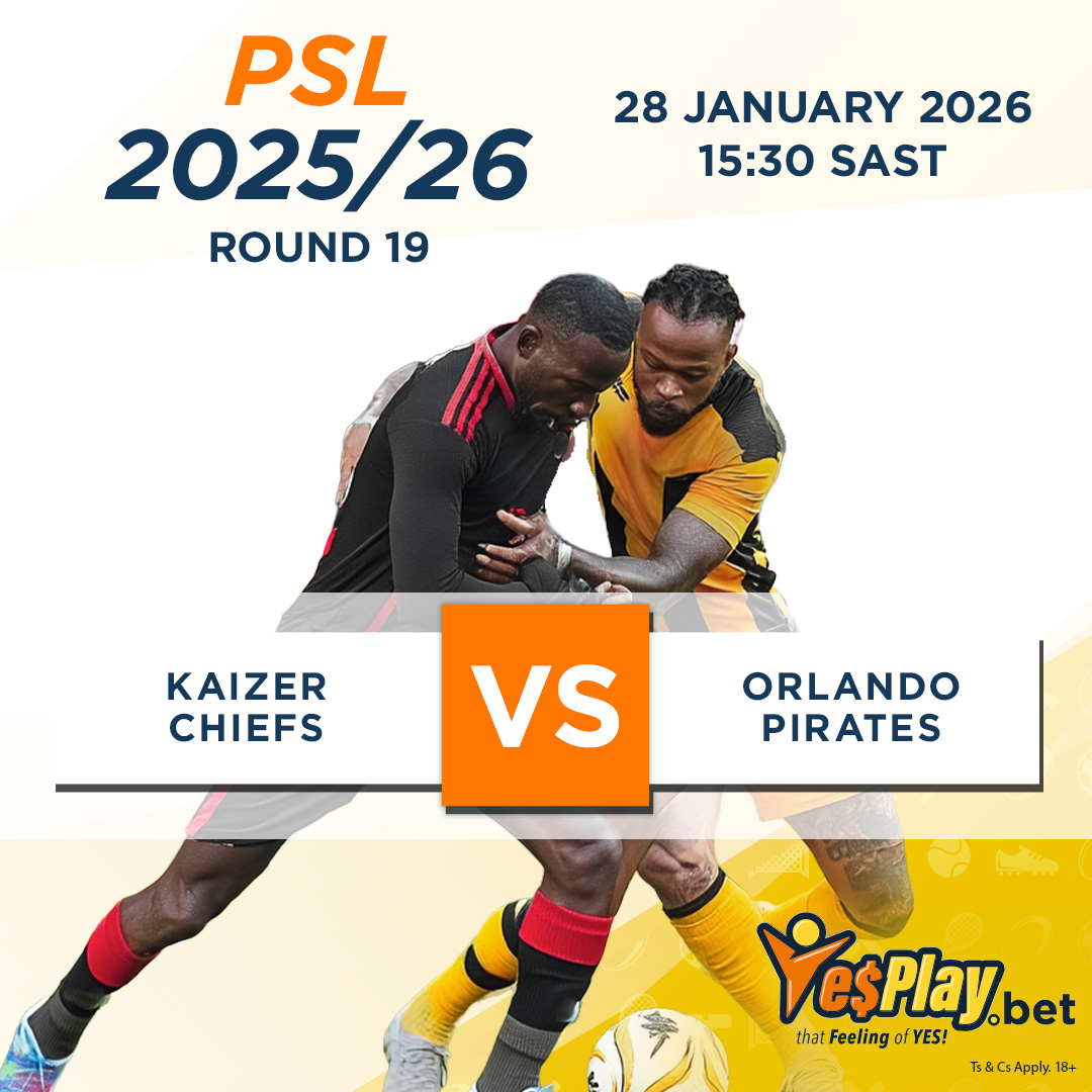 Predict the final score of Kaizer Chiefs vs Orlando Pirates and win an R3000 bonus!  

Follow YesPlay and retweet this post!

Drop your prediction in the comments!  

The R3000 prize will be split among 15 lucky winners and sent straight to your accounts.