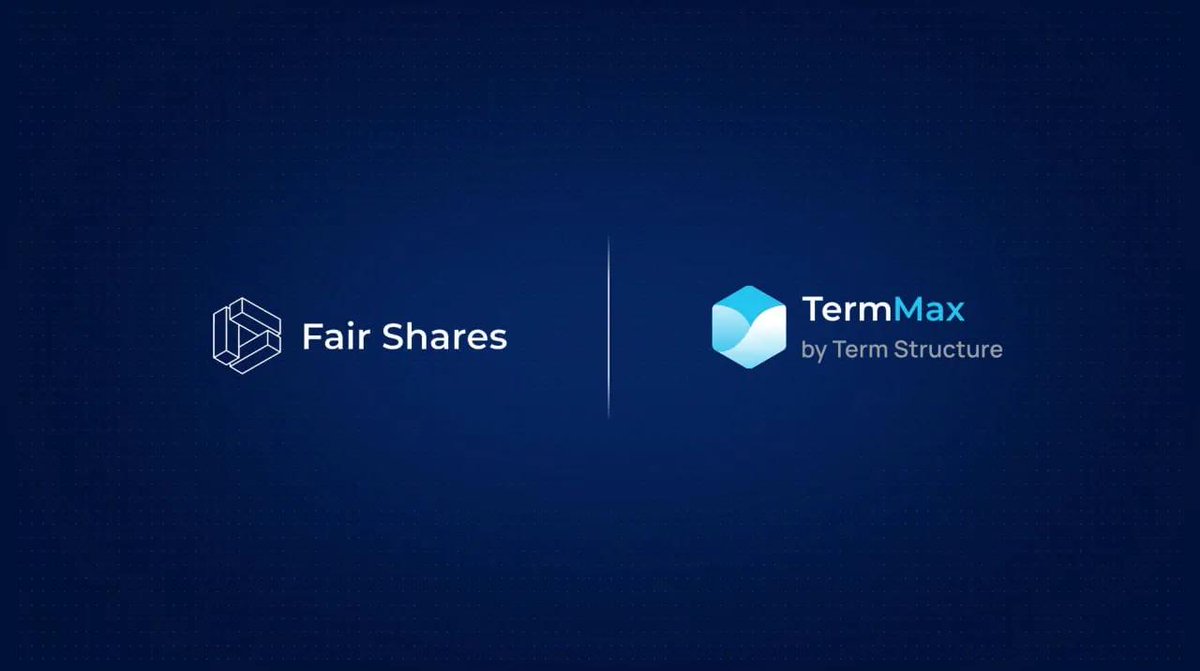 Fair Shares is partnering with <a href="/TermMaxFi/">TermMax | Fixed Rate Borrowing & Lending</a> to bring fixed-rate lending into our treasury ecosystem 🤝

This collaboration will connect Fair Treasury with TermMax's fixed-rate infrastructure to put tokenized assets to work.
✅ Yield strategies — deploy idle treasury assets into