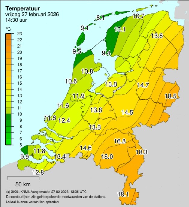 Weerprimeur's tweet image. Bijna bibberen op de Wadden bij +5 windchill en bijna 20 graaien op het terras in #Oldenzaal of #Hengelo.