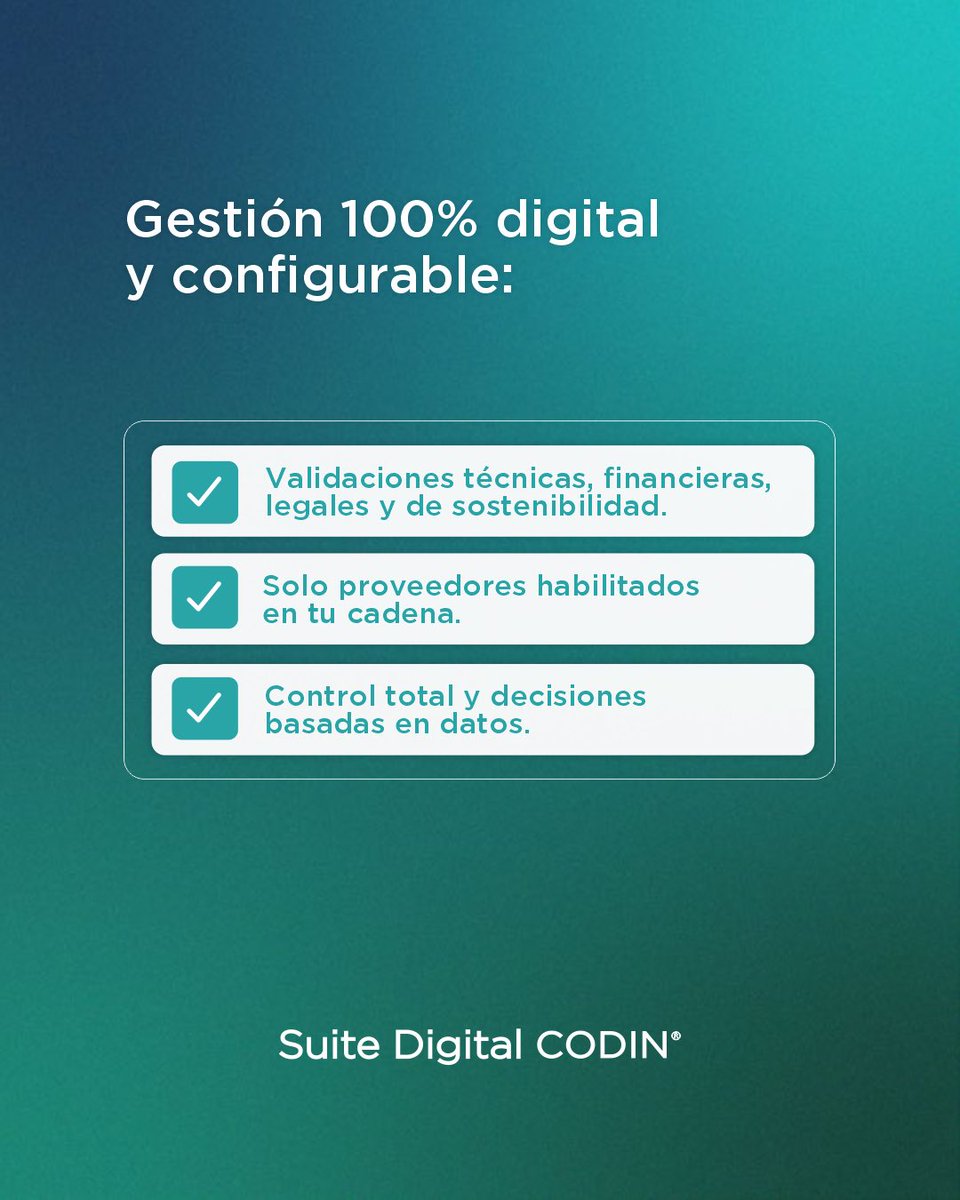 minexussa's tweet photo. ¿Tu equipo vive apagando incendios operativos? 🛠️🔥

Con Supplier Onboarding y Qualification &amp; Compliance de CODIN® SLM, digitalizás la evaluación de proveedores para evitar riesgos y reprocesos.

Decidí con seguridad y protegé tu operación. 🛡️

#Minexus #CODIN #SupplyChain https://t.co/m1UlVtvyne