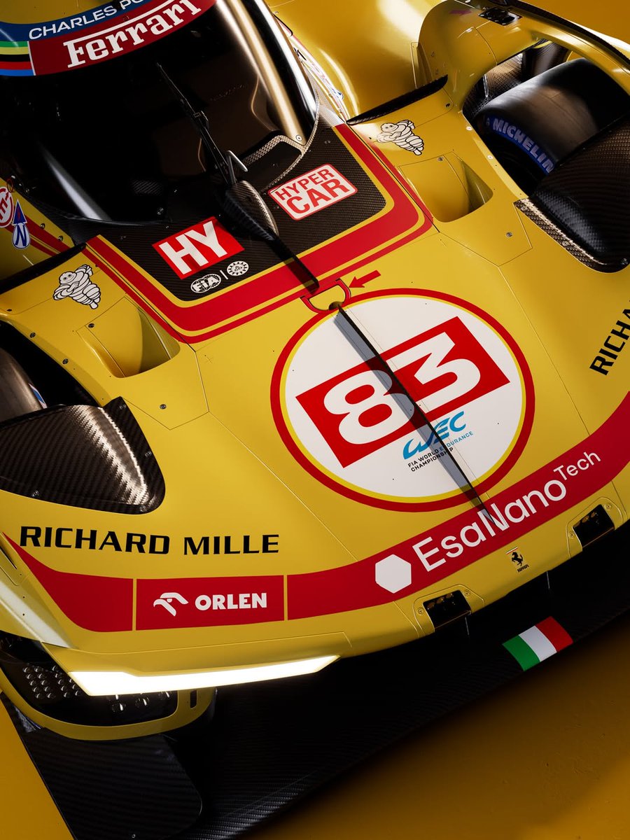 Żółta strzała 2026 💛

..oby była równie szybka, precyzyjna i niezawodna jak Robert Kubica 🏎️💨

#Kubica #WEC #ferrari499P
Fot. AFCorse Official