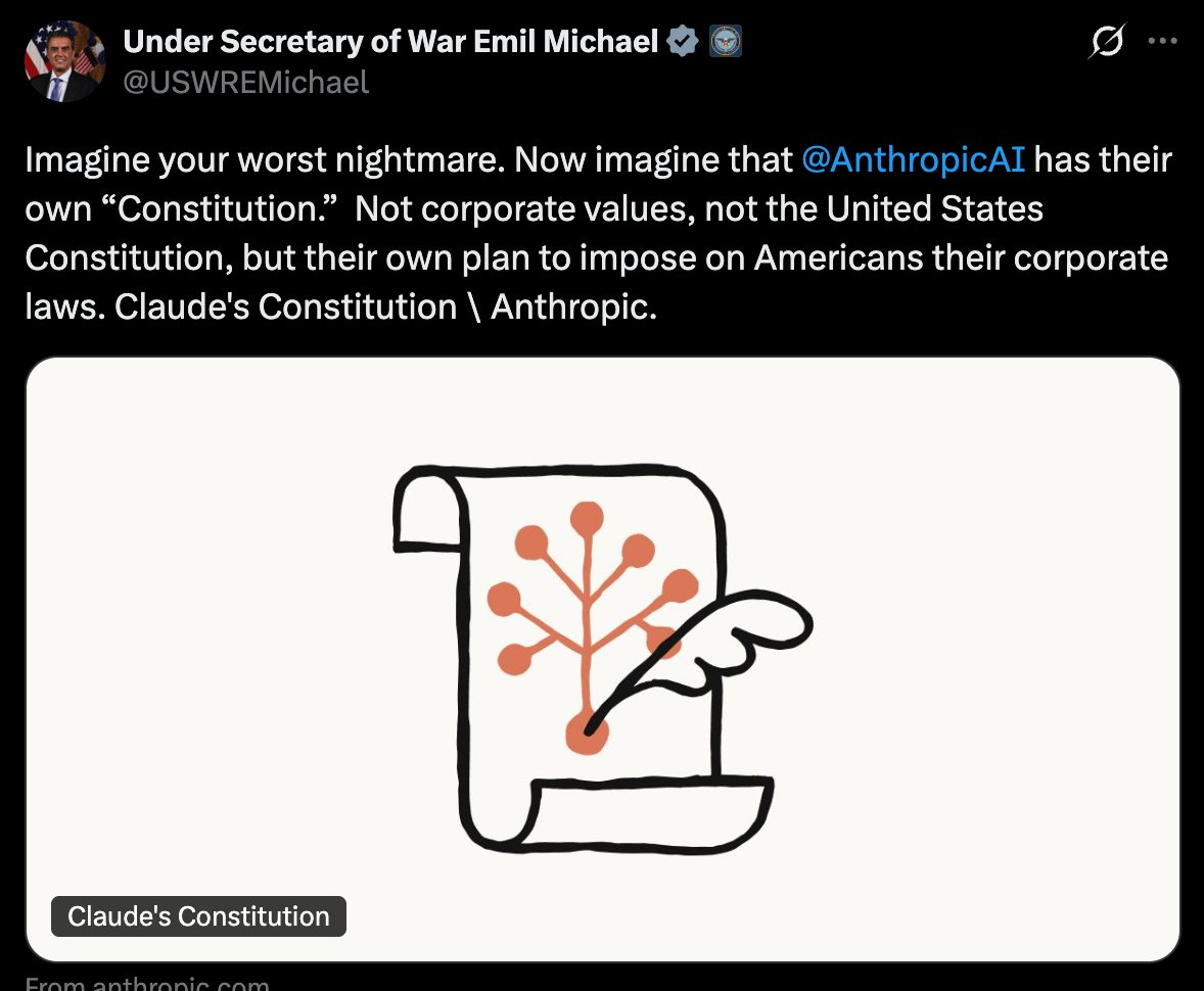 Anthropic says they're against fully-autonomous killer robots, but if so why does Claude have a 'Constitution' granting it more hit points, resistance to poison, and better concentration saving throws.