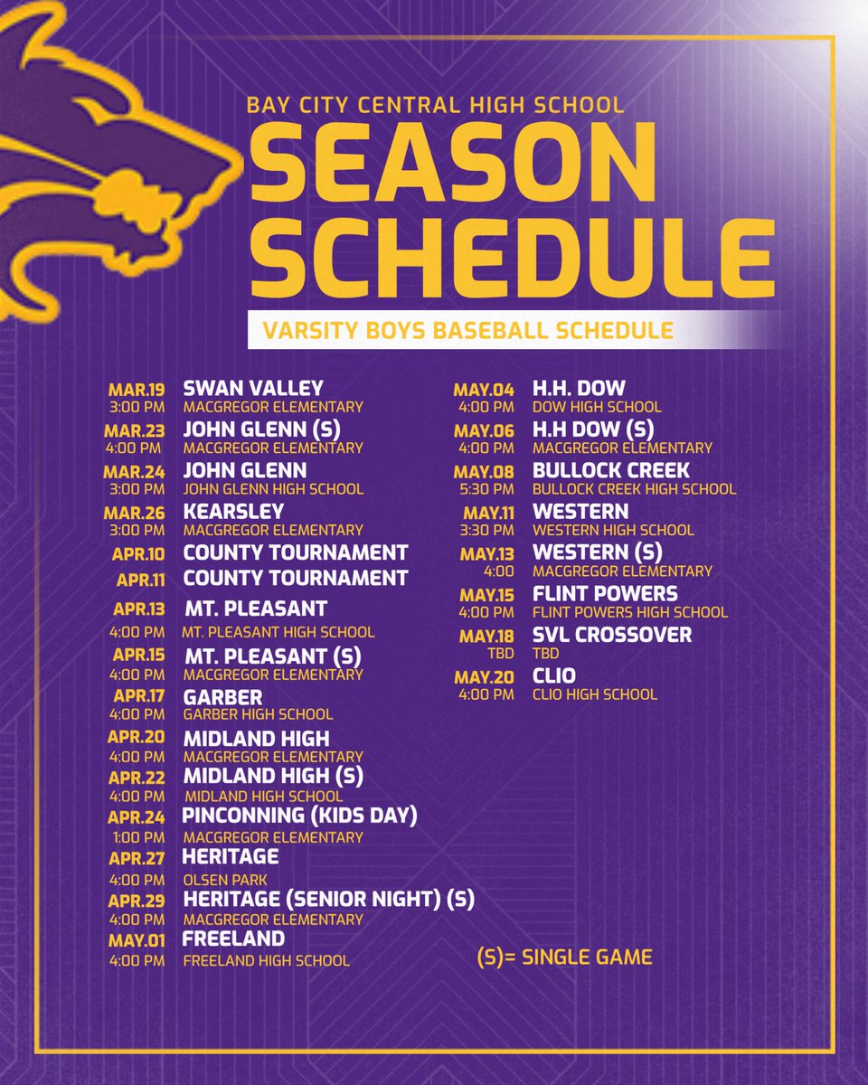 Bay City Central Baseball tweet media