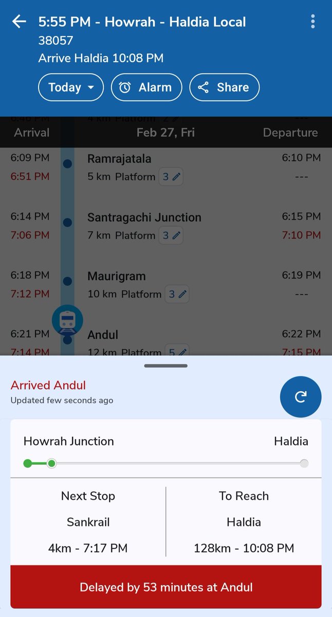 ParthaDey2022's tweet photo. @RailwaySeva @DrmDrmkgp @kgprail @RailMinIndia Sir, 38057 up HWH-HLZ local running late about 1 hrs. It is fixed as daily routine. No value of time for passengers. Have you any solution. https://t.co/tlyDSczI4o