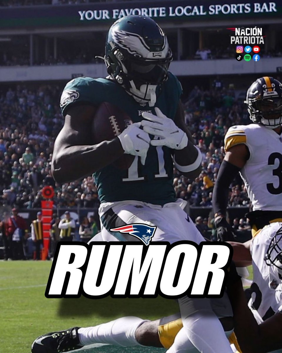 🚨 BROWN ES CLAVE 🚨

La expectativa es que los #Patriots sean "activos en negociaciones por un intercambio" por el WR AJ Brown según <a href="/ChadGraff/">Chad Graff</a>