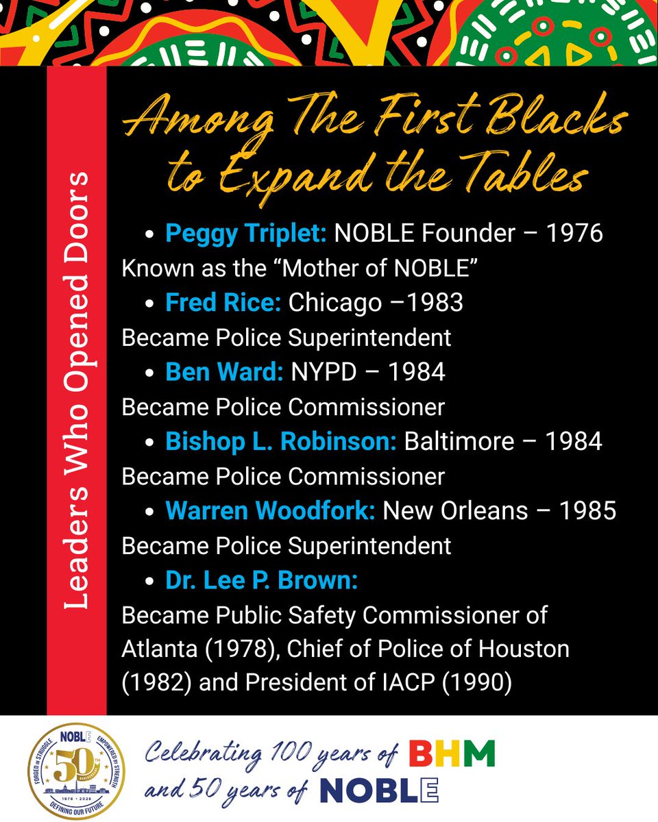 noblenatl's tweet photo. This #BHM, we honor the advocates and changemakers who opened doors where none existed.
Every βfirstβ was a breakthrough β and every breakthrough opened the door wider.
50 years later, #NOBLE continues that legacy. #NOBLE50 https://t.co/p0bimrLeid