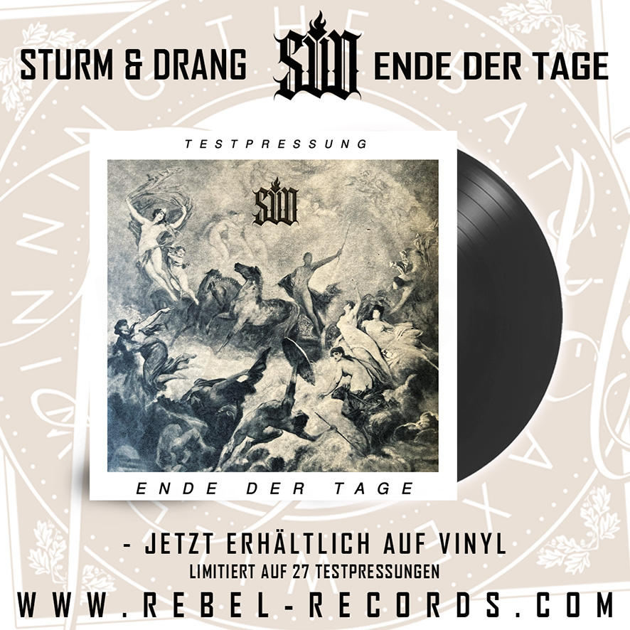 Sturm und Drang - Ende der Tage Testpressung LP

Limitiert auf 27 Stück im Klappcover + Beiblatt

Nur eine Handvoll da!

Pro Bestellung nur eine!

rebel-records.com