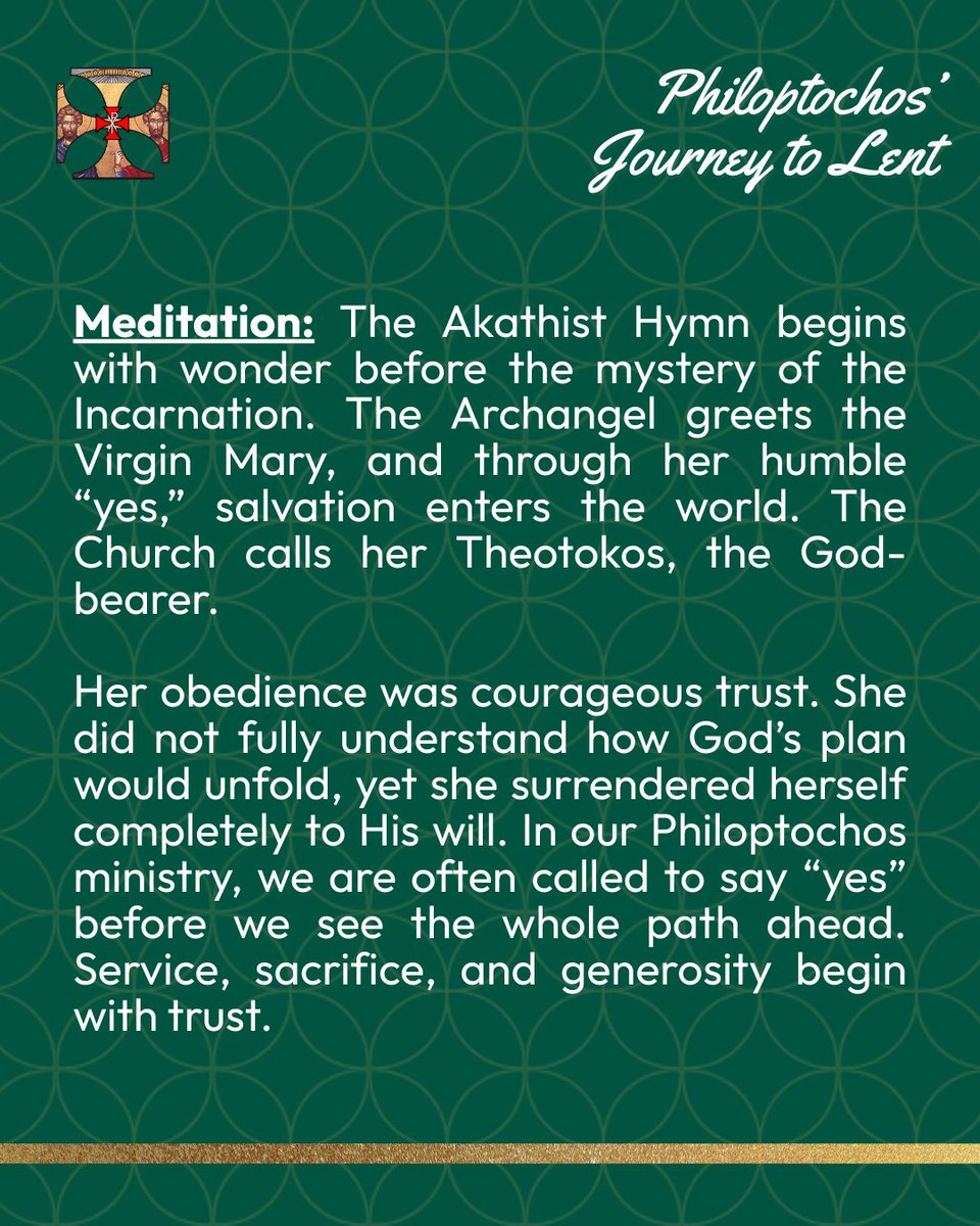 🍃 First Friday of the Akathist - A Humble "Yes" 🍃 By His Grace Bishop Athenagoras of Nazianzos

Challenge: This week, ask yourself: Where is God inviting me to say “yes” more fully?
Do I trust Him even when I cannot see the outcome?